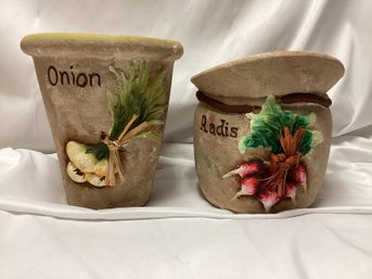 Onion & Radish Pottery Plant Pots