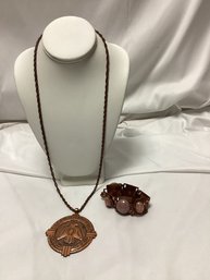 Copper Necklace And Bracelet Lot