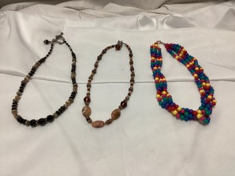 3 Beaded Vintage Necklaces