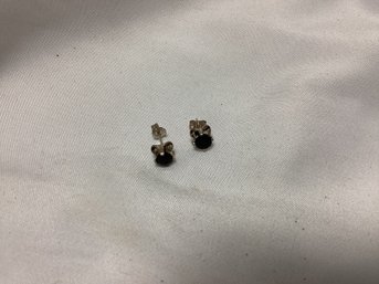 Sapphire And Sterling Stud Earrings