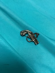 Antique Gold Tone Revolver Gun Pin