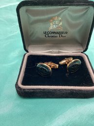 14k Gold Tone, Christian Dior Le Connoisseur Nautical Cufflinks