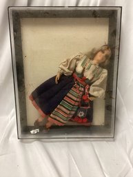 Antique Swedish Doll In Sealed Display Case