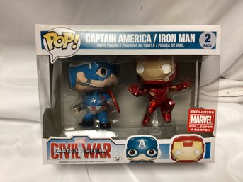 Marvel Civil War Captain America & Iron Man Funko - Marvel Exclusive