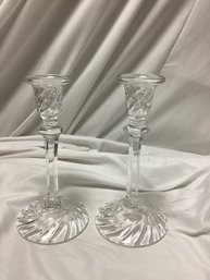 American Clear Glass Tapered Candleholders