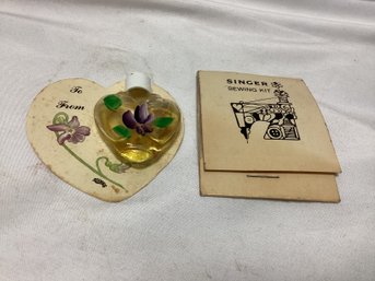 Vintage Fragrance Of Aidees Devon Violets & Singer Sewing Kit