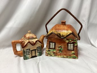 Vintage Japan Cottage Ware Teapot And Cookie Jar