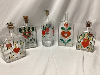 Hand Painted Kosta Boda And More Glass Canisters