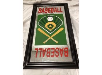 Baseball Etched Mirror Wall Hanging