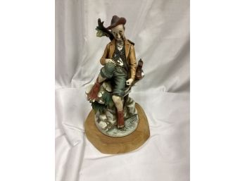 Porcelain Fishing Man Figure