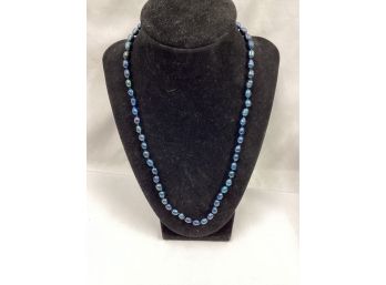 Vintage Blue Beaded Necklace