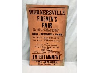 Vintage Fireman's Fair Advertisement