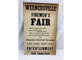 Vintage Fireman's Fair Advertisement