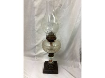 Beautiful Hand Painted Base Oil Lamp