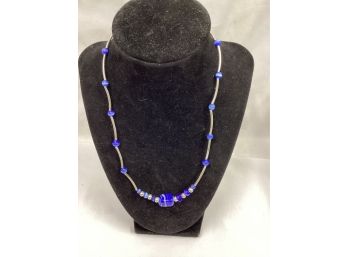 Blue Stone Beaded Necklace