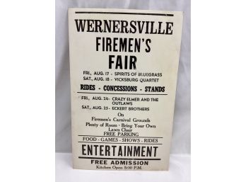 Vintage Fireman's Fair Advertisement