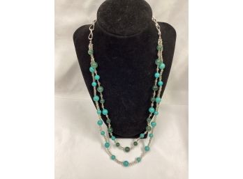 Faux Turquoise Beaded Necklace