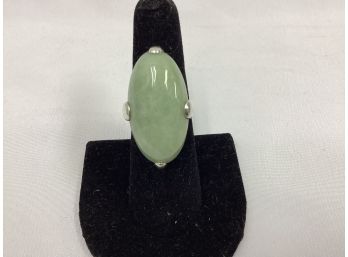 Sterling Silver Green Jadeite Ring