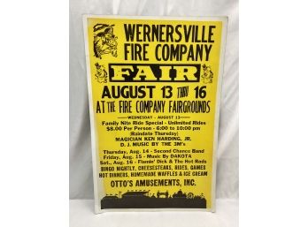 Vintage Fireman's Fair Advertisement