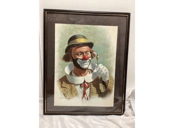 Arthur Kaplan Framed Clown Lithograph