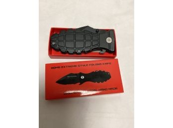 Bomb Extreme Style Folding Knife - Grenade Handle