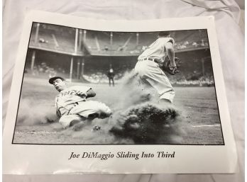 Joe Dimaggio Sliding Into Third Poster