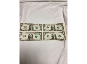 Uncut Dollar Bill Sheet