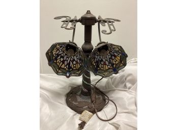 Dragonfly Stained Glass Dual Arm Lamp