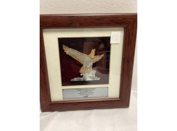 Frame With Gold Plated Pewter Eagle