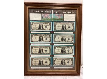 One Dollar Silver Certificates Framed