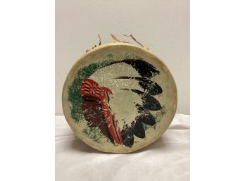 Native American Tribal Drum Hand Painted - Cow Hide Drum Double Sided