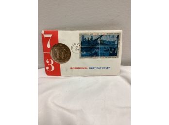 1973 Bicentennial First Day Cover And Commemorative Medal