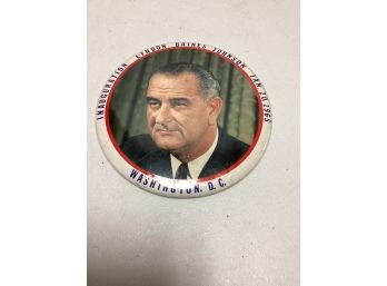 Lyndon B. Johnson Inauguration Political Pin