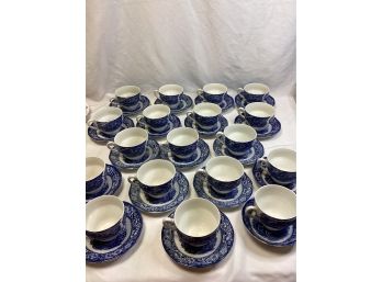 Liberty Blue Large Lot Of Cups And Saucers