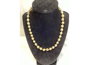 Vintage Shell With Gold Tone Spacer Necklace