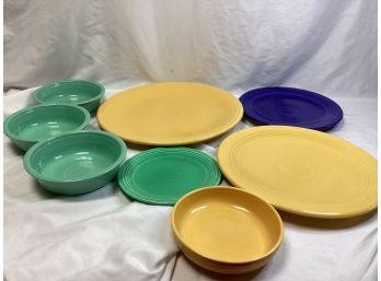 Fiesta Ware Plate Lot - Yellow/blue/green