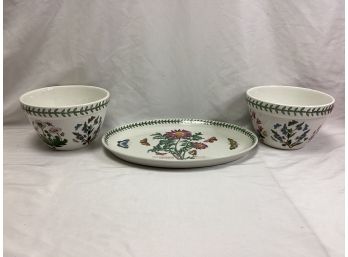 The Botanic Garden Portmeirion Serving Dish And Two Bowls