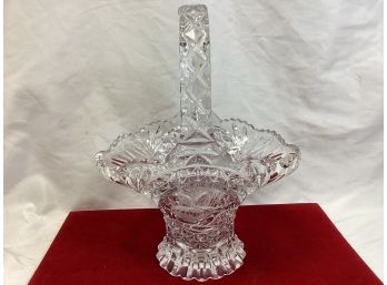 Crystal Cut Glass Basket Bowl