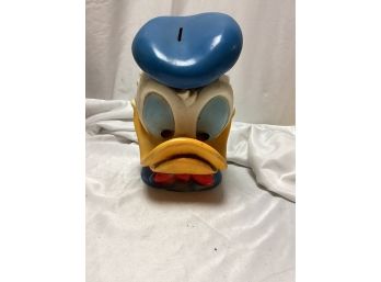 1970s Walt Disney Donald Duck Bust Vinyl Bank