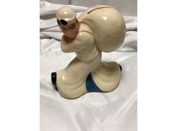 Original McCoy Pottery Post War Sailor Piggy Bank