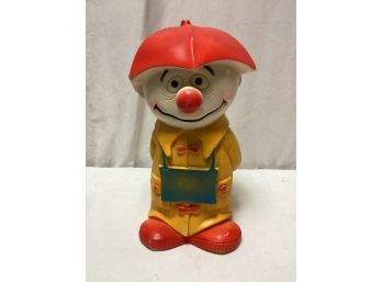 1971 Happy Clown Rainy Day Bank - Play Pal Plastics