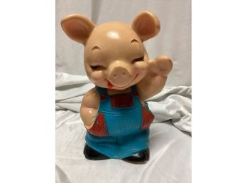 1974 Russ Berrie Anthropomorphic Farmer Pig Bank