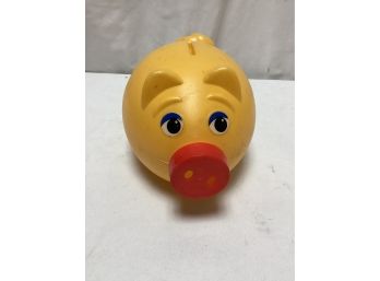 Yellow Piggy Bank W/red Nose