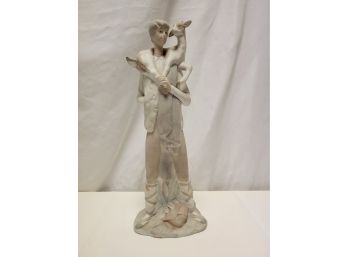 Lladro Boy With Goat Porcelain Figurine