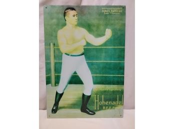 1992 Hohenadel Beer John L. Sullivan Tin Advertising Sign