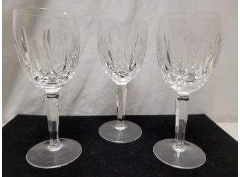 Waterford Kildare Crystal Wine Goblets - Set Of 3