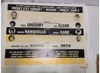 1970's Jersey City, NJ Boxing Advertising Card