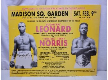 Sugar Ray Leonard Madison Square Garden Boxing Advertising