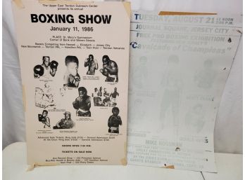 Two Vintage Boxing Advertising Cardboard Posters