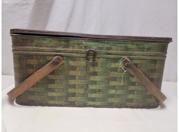 Antique Metal Picnic/sewing Box